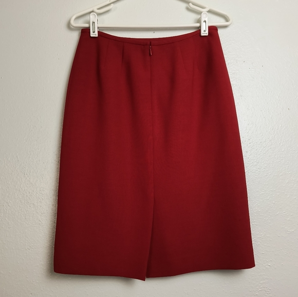 Kasper Petite Red Fire Crepe Pencil Skirt Women's 6P - Picture 9 of 9